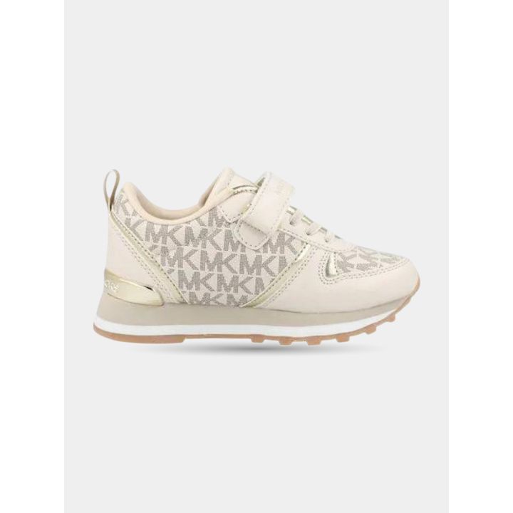 Sneakers Michael Kors vaniglia vista dall'altro lato a monogramma