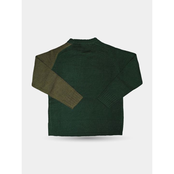 Retro del maglione Diesel verde con maniche raglan oliva