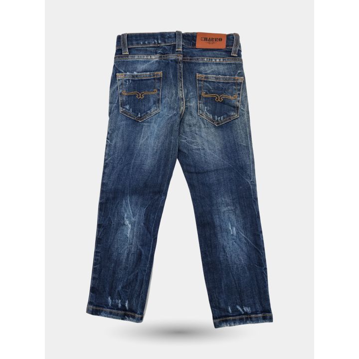 Retro dei jeans El Charro blu con impunture western sulle tasche