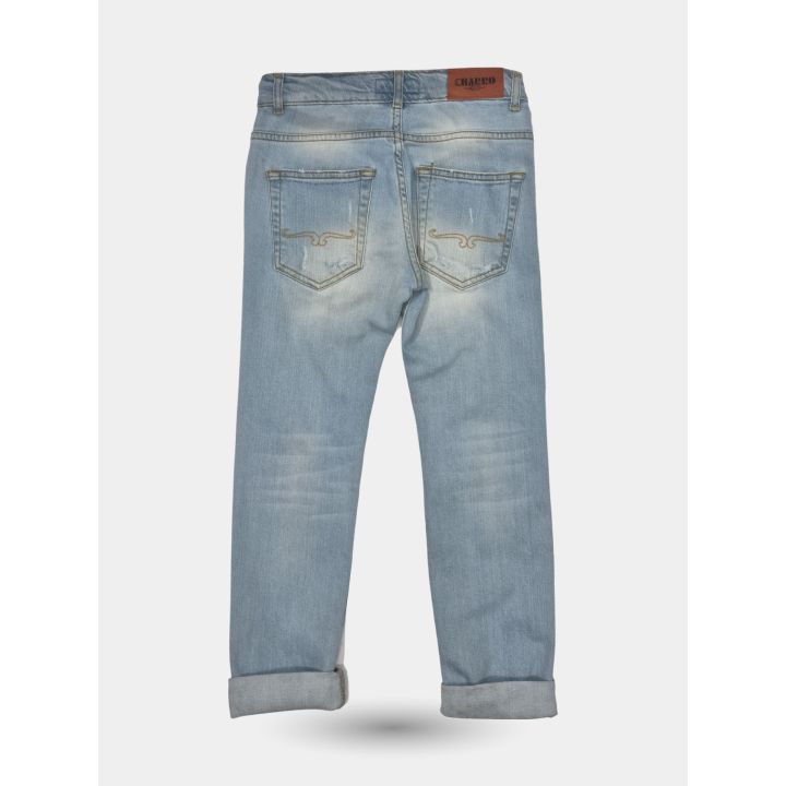 Retro dei jeans El Charro blu chiaro con il fondo a risvolto
