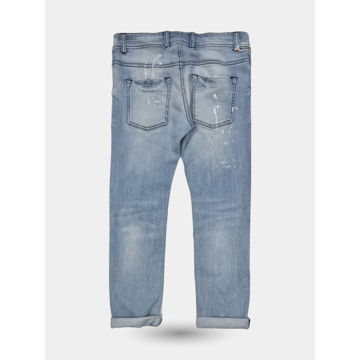 Retro dei jeans El Charro blu chiaro con schizzi bianchi sulle tasche