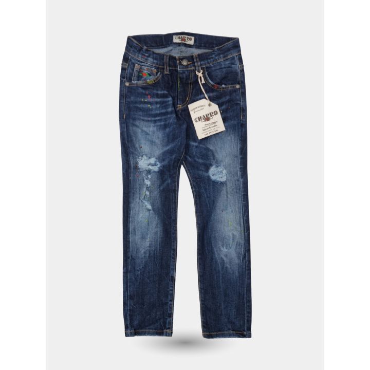 Jeans El Charro blu strappati con il cartellino del marchio