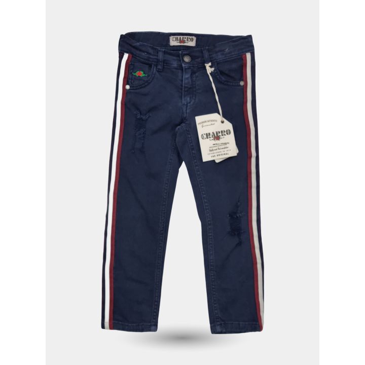 Jeans El Charro blu navy a bande laterali con il cartellino