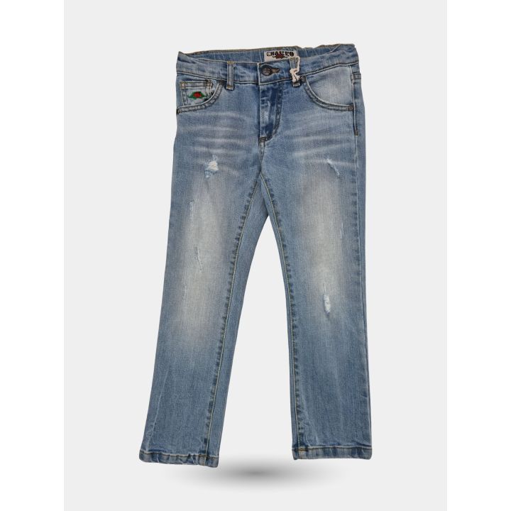 Jeans El Charro blu chiaro sfumato da ragazzo, vista frontale