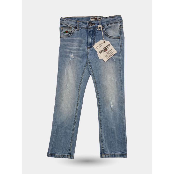 Jeans El Charro blu chiaro con abrasioni e cartellino appeso