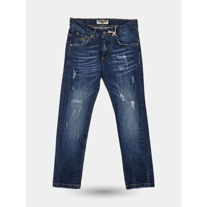 Jeans El Charro blu medio strappati sulle cosce, vista frontale