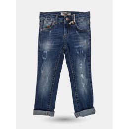 Jeans El Charro blu medio con risvolto da ragazzo, vista frontale