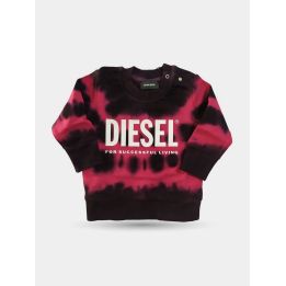 Felpa Diesel nera e fucsia tie-dye da bambina vista frontale