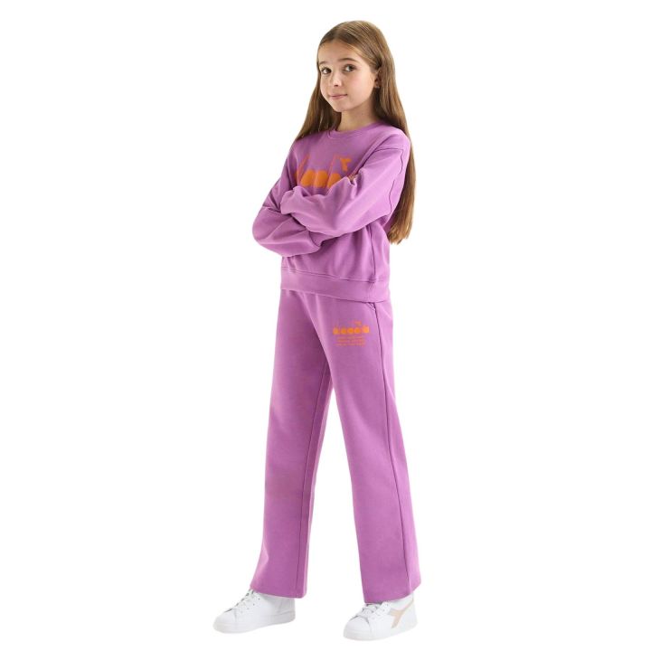 Felpa Diadora Bambine e ragazze Lilla - Autunno/Inverno