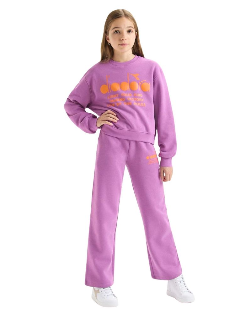 Felpa Diadora Bambine e ragazze Lilla - Autunno/Inverno