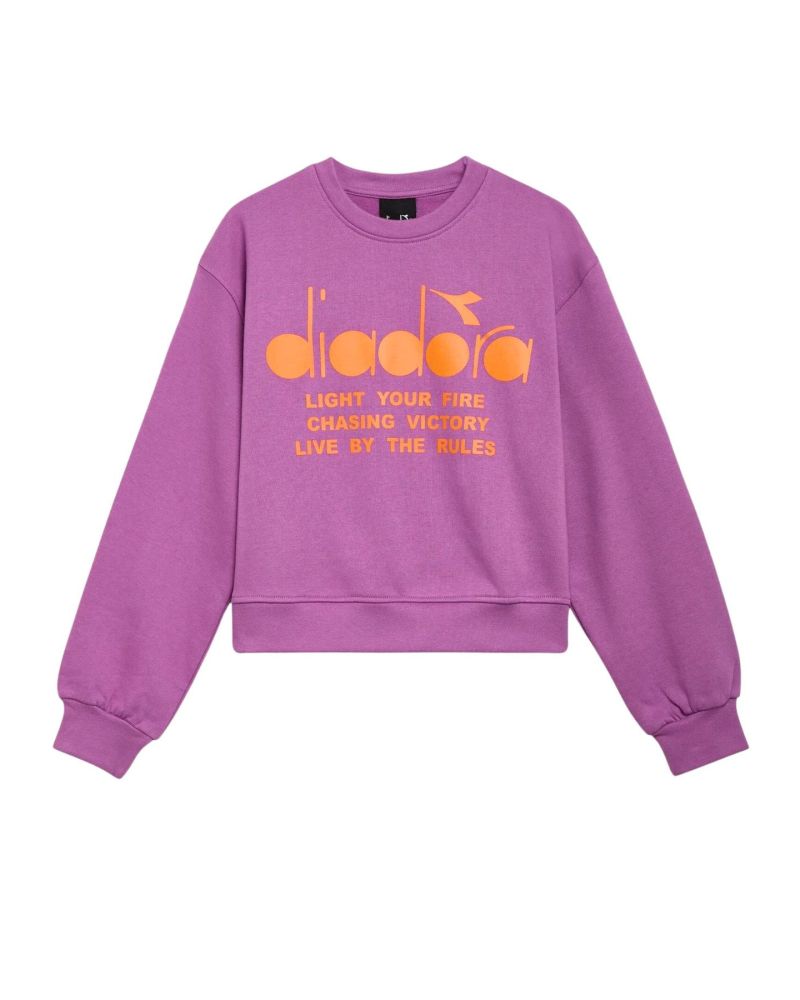 Felpa Diadora Bambine e ragazze Lilla - Autunno/Inverno
