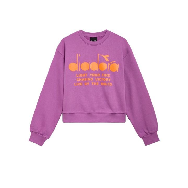 Felpa Diadora Bambine e ragazze Lilla - Autunno/Inverno