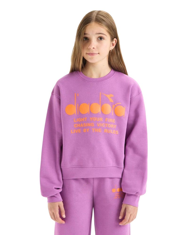 Felpa Diadora Bambine e ragazze Lilla - Autunno/Inverno