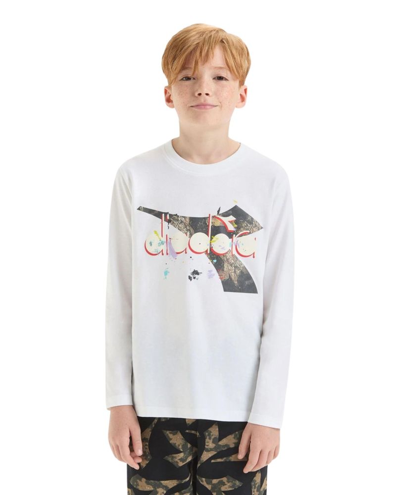 T-shirt Diadora Bambini e ragazzi Bianco - Primavera/Estate