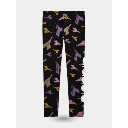 Leggings Diadora neri a fantasia di frecce colorate, vista frontale
