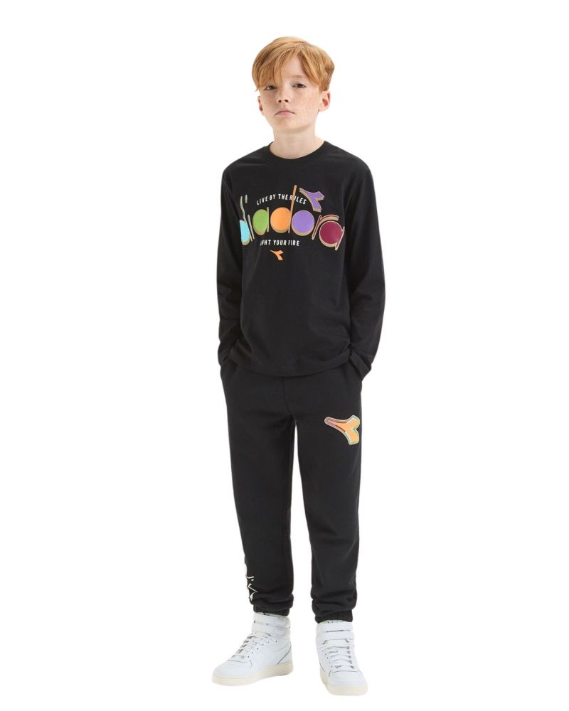 T-shirt Diadora Bambini e ragazzi Nero - Primavera/Estate