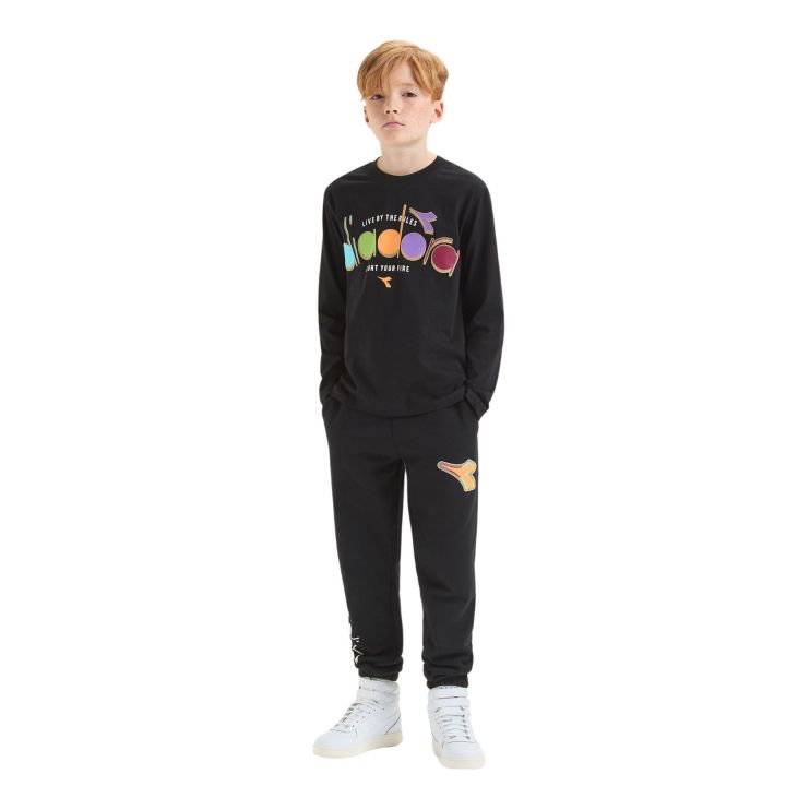 T-shirt Diadora Bambini e ragazzi Nero - Primavera/Estate
