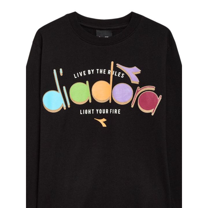 T-shirt Diadora Bambini e ragazzi Nero - Primavera/Estate