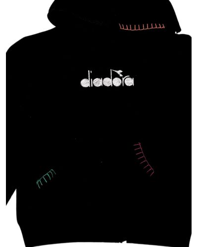 Diadora - Felpa - Bambini e ragazzi - F3DIJGHS098-FELPA-CAPPUCCIO-NERO