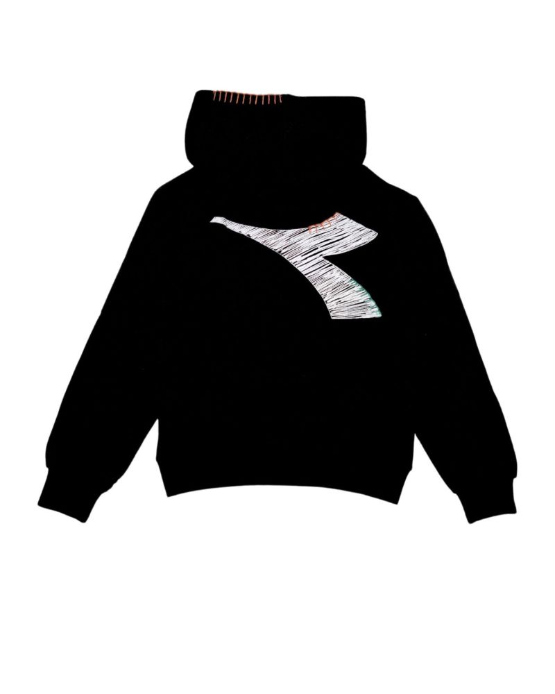Felpa Diadora Bambini e ragazzi Nero - Autunno/Inverno