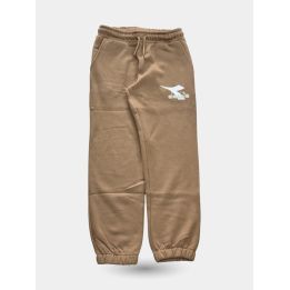 Pantaloni tuta Diadora marrone cammello da ragazzo, vista frontale
