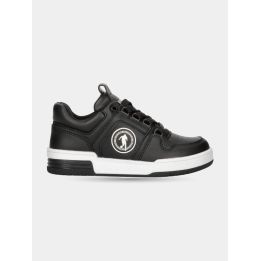 Sneakers Bikkembergs nere con logo tondo bianco, vista laterale