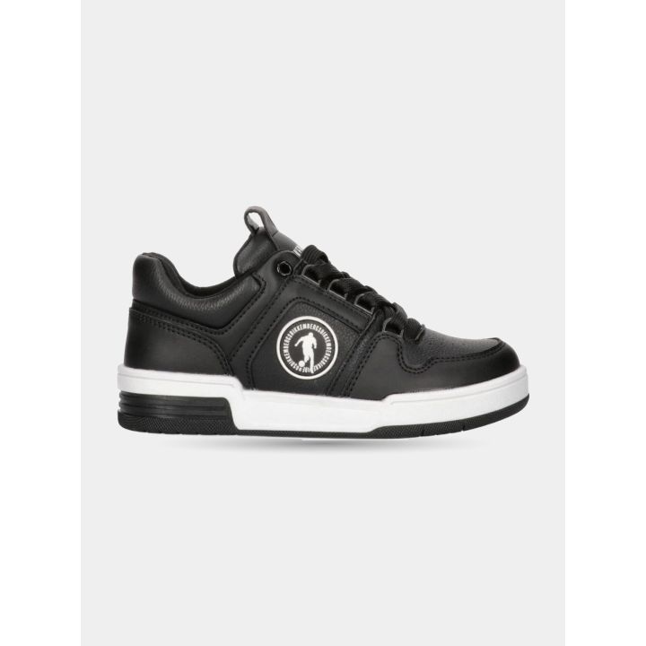 Sneakers Bikkembergs nere con logo tondo bianco, vista laterale