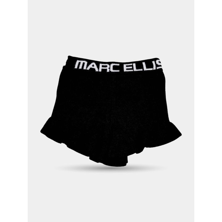 Pantaloncini neri Marc Ellis da bambina con la balza, lato con scritta Marc Ellis