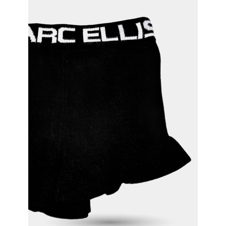 Pantaloncini neri Marc Ellis visti di lato con la balza a gonnellina