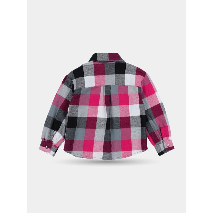 Camicia a quadri Marc Ellis da bambina, vista del retro con carré