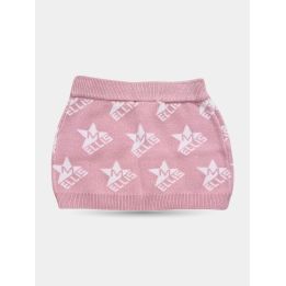 Gonna Marc Ellis bambina rosa in maglia con stelle logate, vista frontale