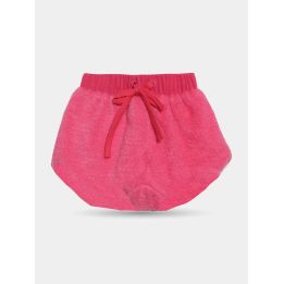 Pantaloncini FUN&FUN rosa effetto teddy vista frontale con cordino