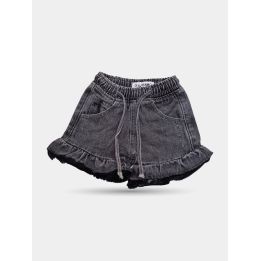 Shorts di jeans grigi Odi et Amo da neonata con volant, vista frontale