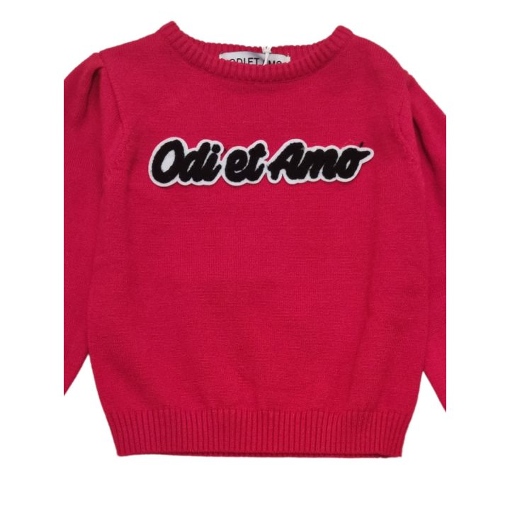 Maglione Odietamo Rosso Bimba | Tamaiti