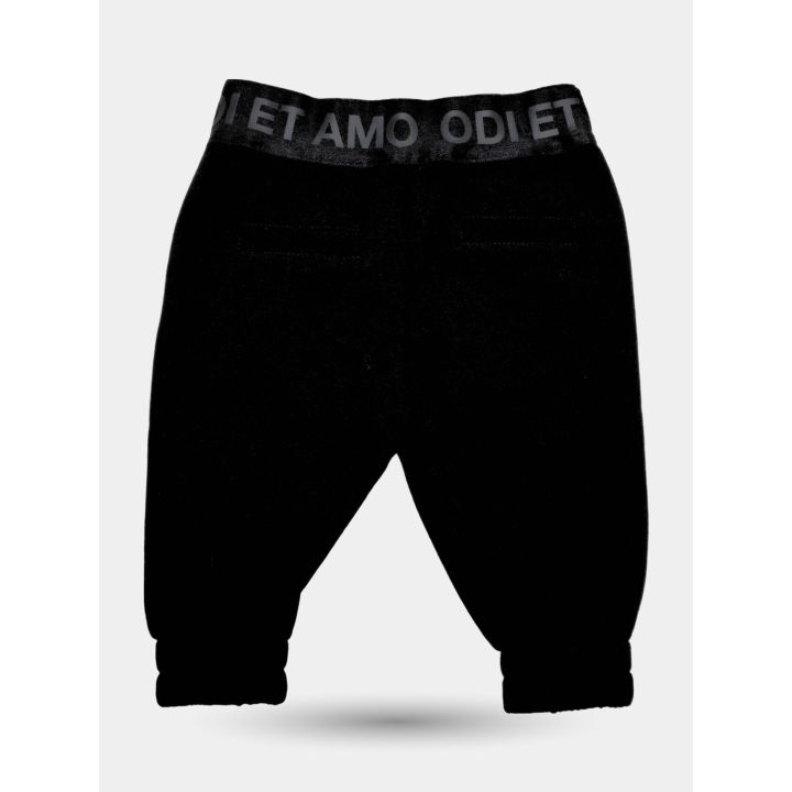 Retro dei leggings neri Odi et Amo con fascia logata