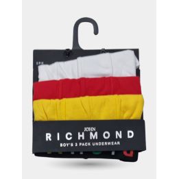 Confezione da tre boxer John Richmond bianco, rosso e giallo
