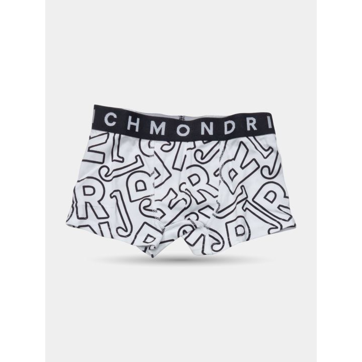 Boxer bianco John Richmond con lettere nere e fascia elastica, vista frontale