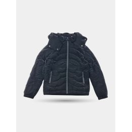 Giubbotto Sprayground nero con cappuccio vista frontale