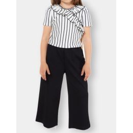 Abito tuta Liu Jo a righe bianche e nere con pantalone nero, vista frontale