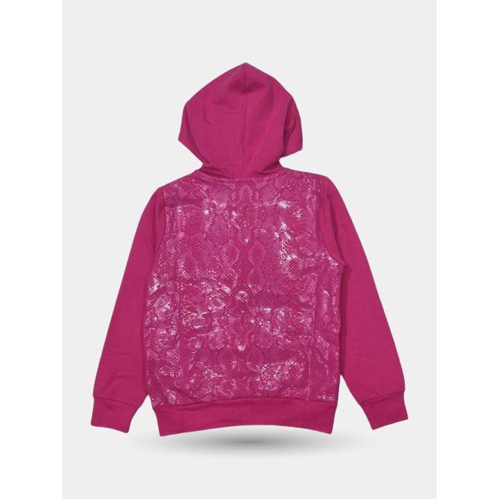 Retro della felpa fucsia Kappa con effetto bagnato pitonato