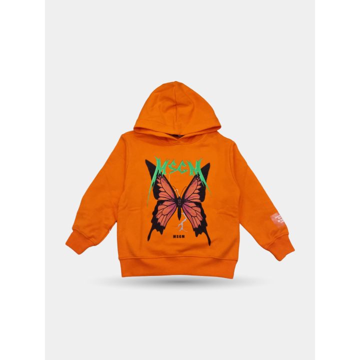 Felpa MSGM arancione con farfalla, vista d'insieme