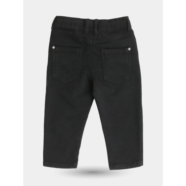 Retro dei pantaloni neri John Richmond con le due tasche