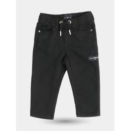 Pantaloni John Richmond neri a cinque tasche con coulisse, vista frontale