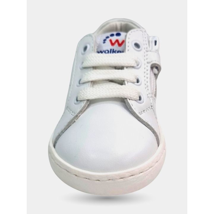 Sneaker Walkey bianca vista davanti con i lacci e il logo W