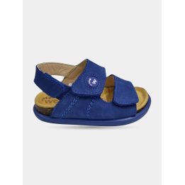 Sandalo primi passi Walkey blu con due strappi, vista laterale