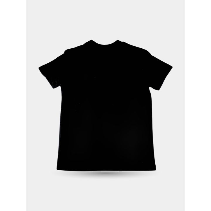 Retro liscio della t-shirt Patriot nera con logo rosa