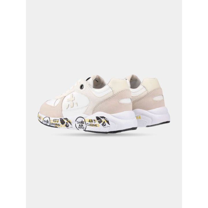 Talloni delle sneakers Premiata bianche e beige