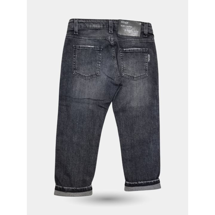 Retro dei jeans Patriot neri con patch grigia in vita