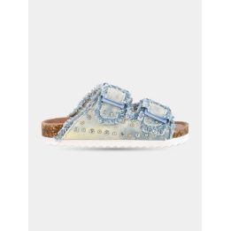 Sandali Colors of California in jeans celeste slavato, vista laterale