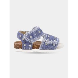 Sandali Colors of California da bambina in jeans blu con strass, vista laterale